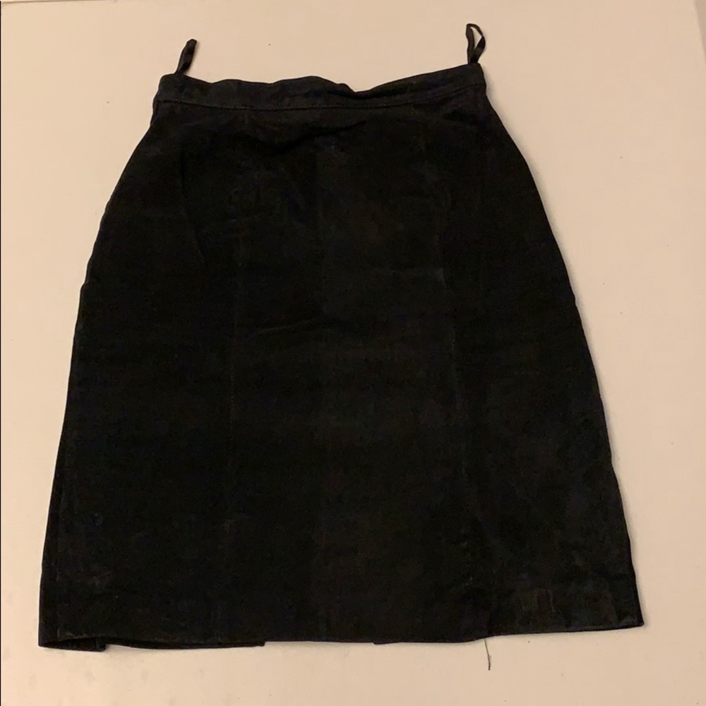 Vintage Express Black Suede Skirt Size 7